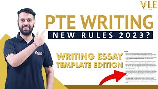 PTE Writing Essay Template  PTE Writing New Rules 2023  Vision Language Experts [upl. by Accem]