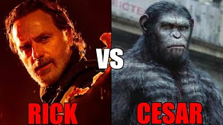 RICK GRIMES VS CESAR  The Walking DeadThe Planet Of The Apes 2011  MaxStarOficial [upl. by Delacourt]