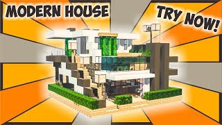 Cara Membuat Rumah Modern Kolam di lantai 2   Minecraft Modern Pt1 [upl. by Atilek338]