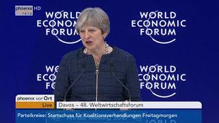 Rede von Theresa May beim 48 Weltwirtschaftsforum in Davos am 250118 [upl. by Tem]