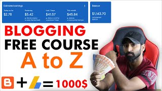 Blogging Complete Course in Hindi 2022  How to Start Blogging STEP BY STEP [upl. by Aseeral]