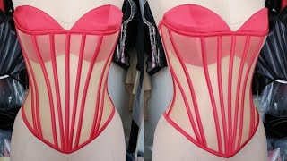 LET US DRAFT A FUNNEL CORSET  MID BUST CORSET PATTERN DRAFTING  FUNNEL CORSET [upl. by Nuawd158]