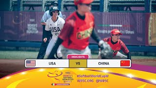 Highlights  Game 10 USA vs China  2024 WBSC Women’s Softball World Cup  Finals [upl. by Anawqahs283]