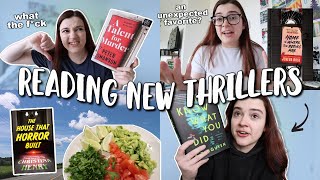 reading 4 NEW thriller and horror books 🔪 reading vlog [upl. by Ailhad]