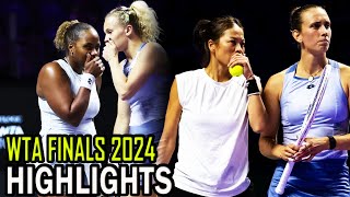 Hsieh  Mertens vs Siniakova  Townsend Highlights  WTA Finals 2024 [upl. by Anayeek]