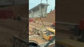 Hoisting process of Tshaped cement reinforced box girder [upl. by Grenville400]