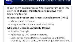 DoD Acquisiton Process Overview [upl. by Enetsuj]