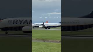 Ryanair 737800 Roaring Takeoff From Manchester EGCC [upl. by Acirederf]