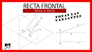 😅😅😅 Recta FRONTAL sistema diédrico 😅 rectas sistema diedrico 😅 Aprender diedrico paso a paso [upl. by Lebazej]