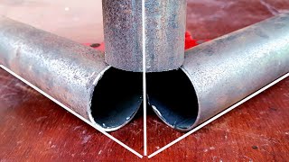 very few people know the secret of the welder cuts round pipe 90 degrees in three directions [upl. by Tomasine]