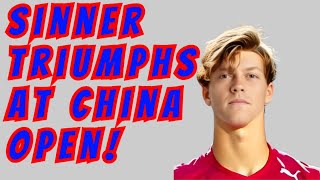 Sinner Triumphs at China Openjannik sinnersinnersinner won china open 2023federer sinnersinner [upl. by Ahsatin]