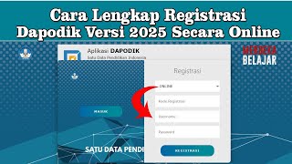 CARA LENGKAP REGISTRASI APLIKASI DAPODIK VERSI 2025 SECARA ONLINE  JUAN KEFI [upl. by Ainer950]