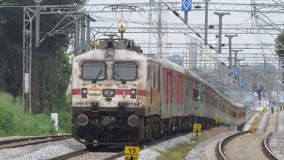 Dusty RPM WAP7 accelerates with Karnataka Sampark Kranti Express  Indian Railways [upl. by Rastus186]