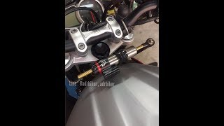 how to install matris steering damper on street triple 675 765 [upl. by Eartnoed661]