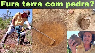 PERFURADOR em terra DURA com CASCALHO e PEDRA Veja [upl. by Annait]