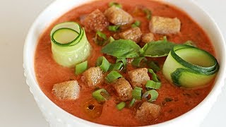 Gazpacho Recipe  Spanish Cold Tomato Soup [upl. by Tegan]