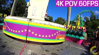 Frisbee 2022 4K On Ride POV Insane Huss Frisbee Ride Adventureland Farmingdale NY [upl. by Ahsitaf]