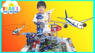 Fast Lane Multi Level Airport Playset with Disney Cars Toys [upl. by Adnirak]