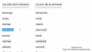 Apprenez lespagnol espagnol débutant Tutoriel 1 Le jour de la semaine [upl. by Ynove]