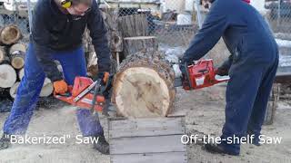 Bakerized Saw Demo  Timberland Supply Custom Chainsaws [upl. by Alekram615]