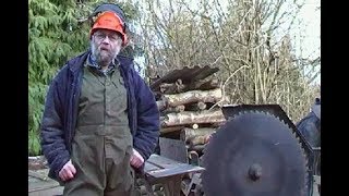 Winter firewood cutting and stacking with a Ferguson cordwood saw [upl. by Darmit]