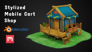 Part 2  Lowpoly Stylized 3D Mobile Cart Shop Texturing [upl. by Dorison]