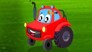 Tractor Song  Little Red Car Cartoon Songs  Kids Nursery Rhyme [upl. by Nnyw]