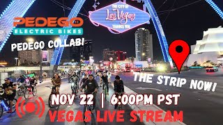 Las Vegas LIVE now The Strip bike ride 300 riders [upl. by Sirromaj]