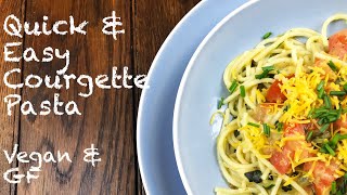 Quick amp easy courgette pasta  Vegan  GF [upl. by Ahsinrats195]