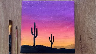 Sunset Acrylic Painting Easy for Beginners  Easy Acrylic Sunset Painting Demonstration [upl. by Head]