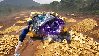 Girl amp Smart DOG Finds Diamond amp Gemstone Mine Under Stone  More Gemstones Discovered [upl. by Anita416]