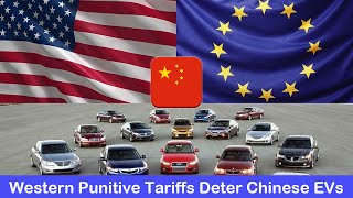 The US and Europe use punitive tariffs to prevent Chinese electric cars from spreading globally [upl. by Annoya]