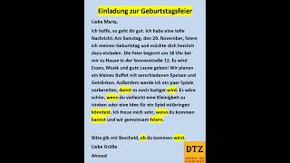 GAST DTZ B1 Briefe schreiben Prüfung B1 Neu 2024 dtz gastdtz gast briefschreiben Brief [upl. by Nagud]