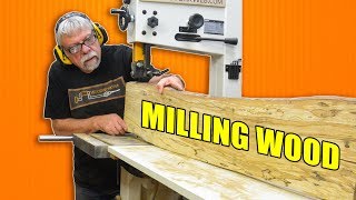 Milling Wood Using a Bandsaw  Logs to Live Edge Lumber [upl. by Munt]