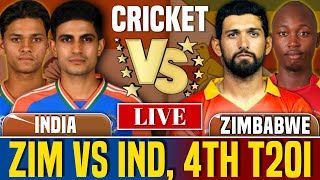 🛑Live IND vs ZIM 4th T20  Harare  IND vs ZIM 2024  Live Score amp Commentary  India vs Zimbabwe [upl. by Ameehs]