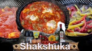 Shakshuka  Fleischlos im Dutch Oven  23  Foodfellas [upl. by Hobard]