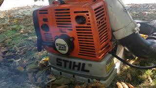 STIHL BR420 first start after rebuild [upl. by Chara]