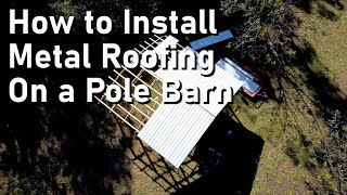 Pole Barn Roofing Installation [upl. by Asilet605]