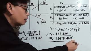 Concurrent and Coplanar Forces Direction of the Resultant Force [upl. by Valdemar]