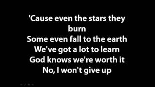 Jason Mraz  I wont give up lyrics [upl. by Rechaba]