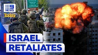 Israel officially declares war on Hamas as fighting intensifies  9 News Australia [upl. by Primavera]