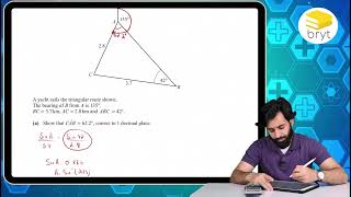 O LevelIGCSE Math  Further Trigonometry Bearings Past Paper Question 2 [upl. by Aivan]