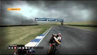 MOTOGP 2008 GAMEPLAY  PEDROSA CRASH [upl. by Tevis]