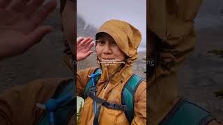 Hiking in the freezing rain in Jasper Canada mountainpeaks rainbowmountain hiking backpacking [upl. by Stern]