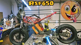 Razor Rsf650 fork  arm grom wheels alteregomotor razor motorcycle mini 48v ebike moto gold [upl. by Nibaj]