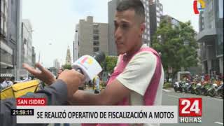 Municipalidad de San Isidro inició operativos de control a motos lineales [upl. by Hayikaz]