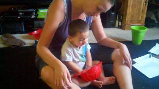 Baby Autism ABA THERAPY working with Liz on hats [upl. by Ailem603]