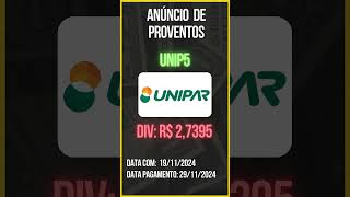 Anúncio de Proventos  UNIP5  UNIPAR CARBOCLORO [upl. by Viquelia]