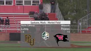 Whitworth baseball highlights vs Pacific Lutheran [upl. by Znarf372]