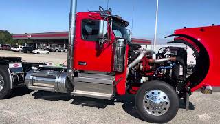 2025 Peterbilt 589 day cab 565 Cummins 13 speed locking diffs red and beautiful Walk around [upl. by Anawd459]